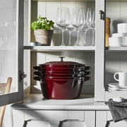 Staub 4 Piece Grenadine Stackable Cast Iron Cookware Set