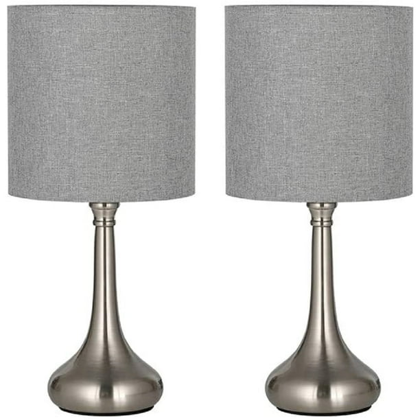 Silver Table Lamps Small Nightstand, Small Table Lamps Glass Shades