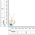 thumbnail image 4 of AFFY Simulated Blue Topaz & White Natural Diamond Mom Heart Pendant Necklace in 14k Yellow Gold Over Sterling Silver, 4 of 5