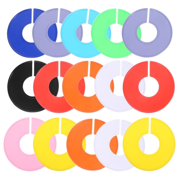 WRITWAA 30Pcs Plastic Wardrobe Dividers Assorted Round Size Rings for Home Closet Clothing Sorting