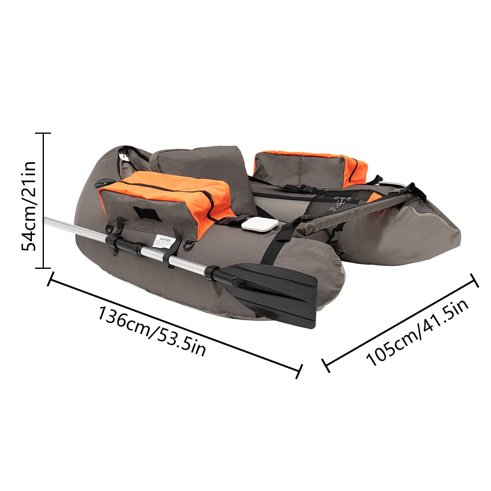 Portable Inflatable Fishing Boat Raft Backrest Adjustable Angle Inflatable Fishing Boat w/Hand Air Pump