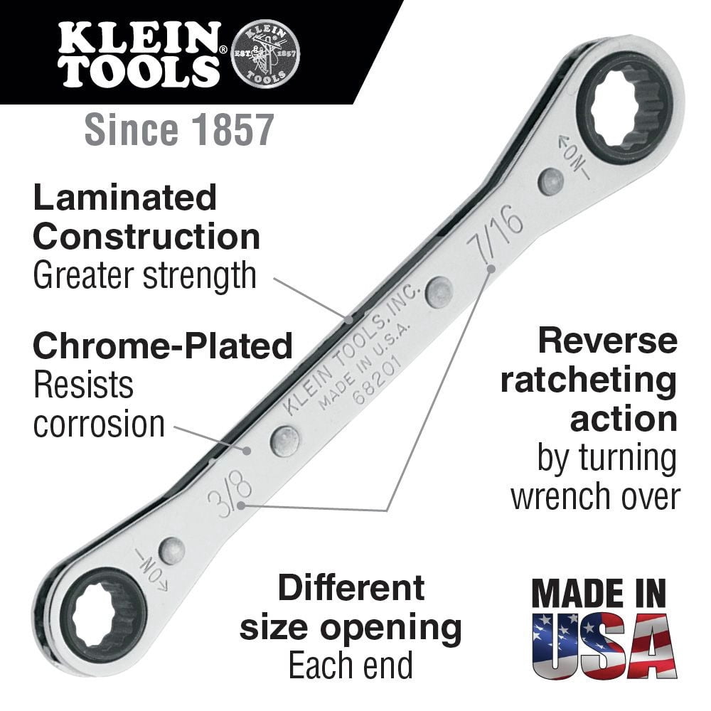 Klein Tools 5 Piece Ratcheting Box Wrench Set