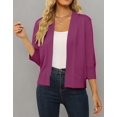thumbnail image 3 of Shermia Cardigan Court à Manches 3/4 pour Femmes, Ouvert devant, Léger, 3 of 3