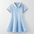 thumbnail image 3 of Robe d'Uniforme pour Filles Col Rabattu Style Anglais Enfants Manches Courtes Volants Robes Polo pour Adolescente Âge 5-15 Ans Vêtements, 3 of 6