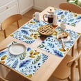 thumbnail image 5 of Blue Yellow Leaves Placemats Set of 12 Spring Botanical Leaf Farmhouse Watercolor Place Mats Indoor Wipeable Table Mats Washable Dining Table Placemats for Kitchen Holiday Party Home Decor 13x19 Inch, 5 of 9