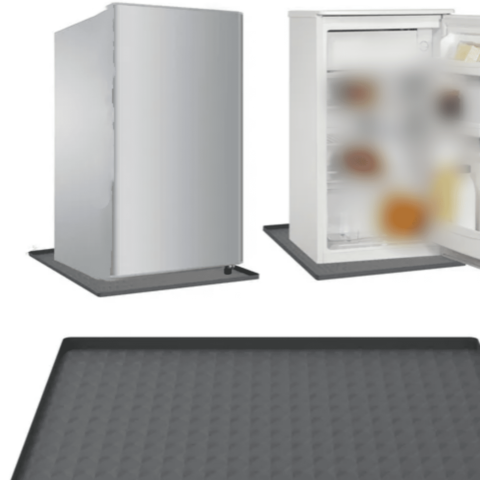 23.6"x23.6" Silicone Mini Fridge Mat - Non- Pan with Raised Edges to Prevent Leaks & Protect Floors from Water Damage - Easy Clean Under Refrigerator Tray
