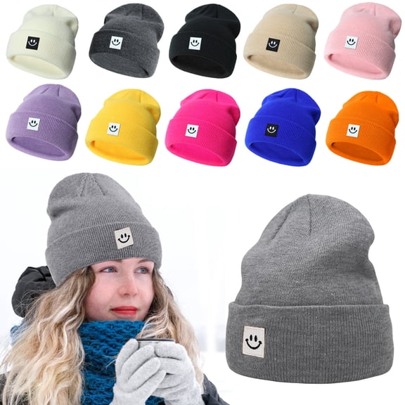 Unisex Knit Beanie, Men Women Winter Warm Knitted Skull Caps, Fashionable Headwear Slouchy Beanies Hats for All Seasons