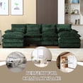 thumbnail image 5 of MOONMISS Chenille Upholstered U-Shaped Oversized four-seater Living Room Sectional Sofa With Wooden Frame-Emerald, 5 of 7