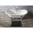 thumbnail image 3 of Aqua Eden VCT7DS6731NL1 67-Inch Cast Iron Oval Double Slipper Clawfoot Tub (7-Inch Faucet Drillings) in White/Polished Chrome, 3 of 8