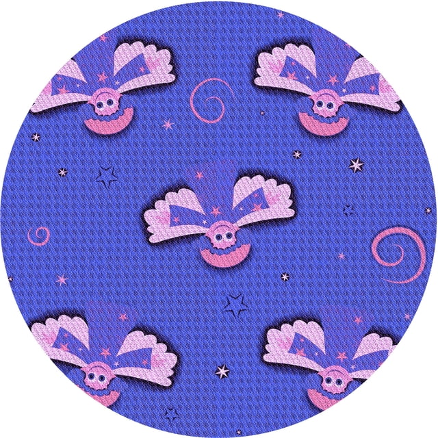 Ahgly Tapis Rond Lavable en Machine Intérieur Transitionnel Bleu Ardoise Clair, 3 Pieds Rond