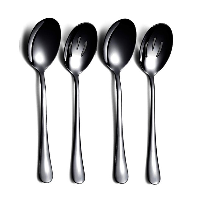 Cucharas 4 piezas, incluye 2 cucharas para servir y 2 cucharas ranuradas