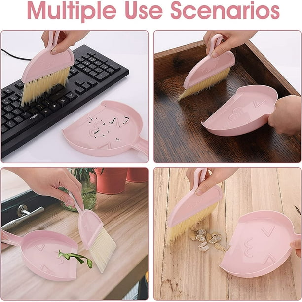 Escobita Y Recogedor Pequeño Para Teclado Y Mesa - Set De Limpieza Mini Para Hogar U Oficina, Sin Fugas De Polvo, Incluye Cerdas Suaves Que Atrapan El Polvo Fino