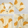 thumbnail image 6 of Top-kevin Womens Pajamas Set Croissant Cinnamon Stick Soft Long Sleeve Sleepwear Button Down Sets, 6 of 12