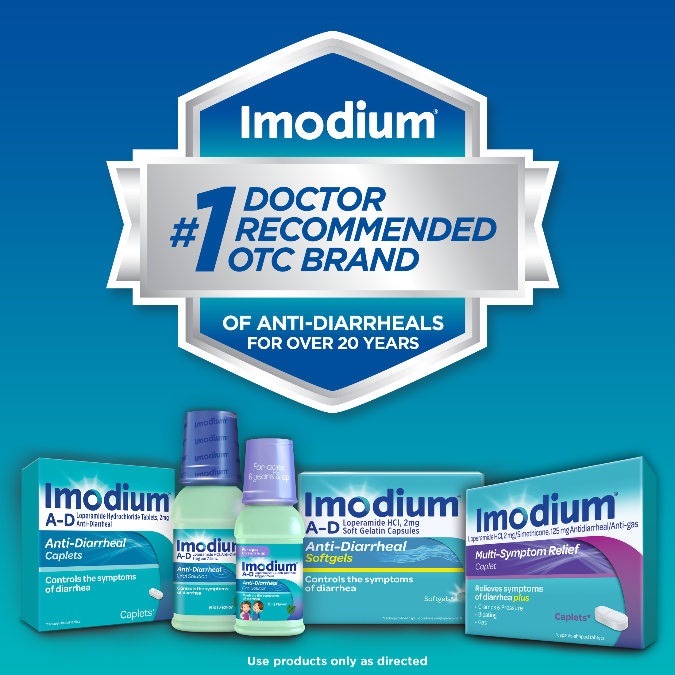 Imodium A-D Diarrhea Relief Caplets, Loperamide Hydrochloride, 24 Ct. - image 5 of 9