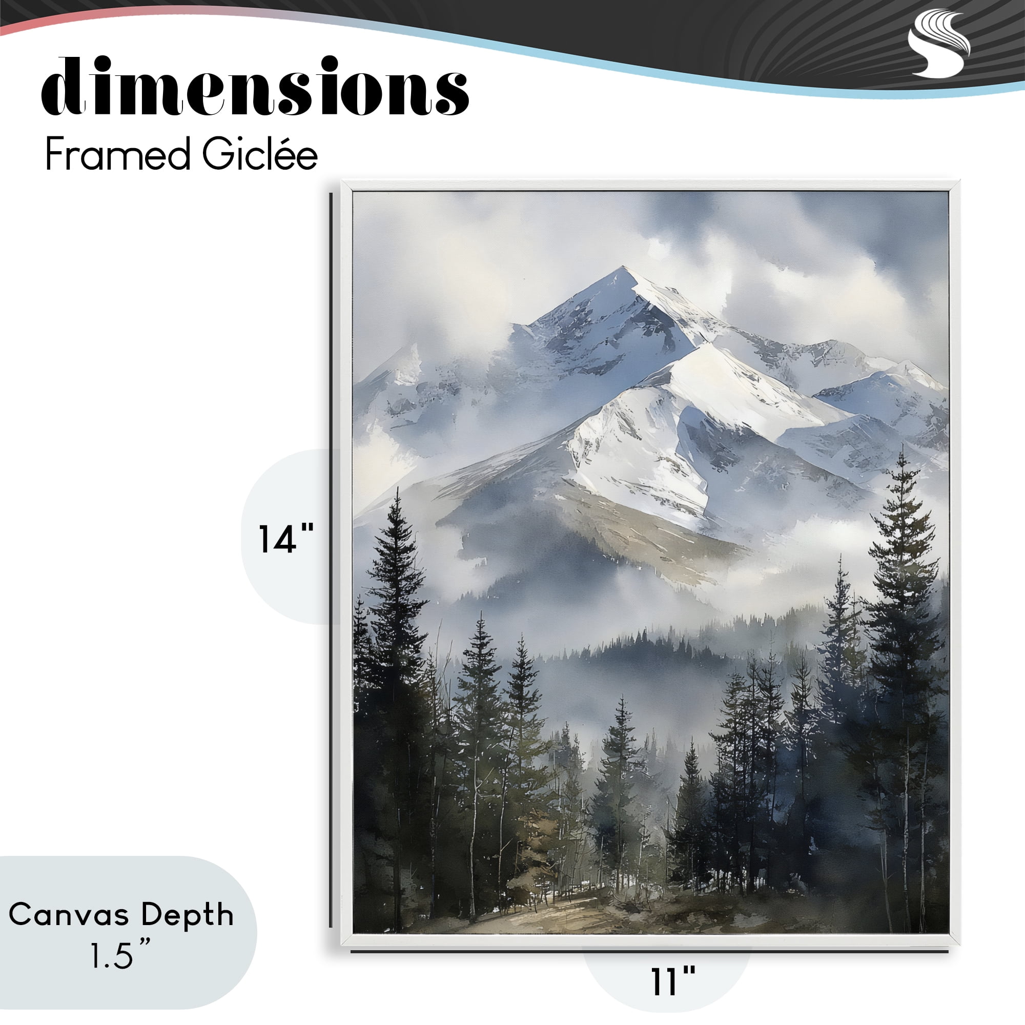 Stupell Industries Snow & Mist Alpines White Framed Giclee Art, design by Franklyn Gregory