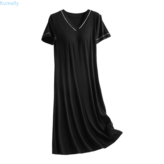 Kureaily Nightgowns For Women With Built In Bra V Neck Short Sleeve Sleepwear Casual Loose Nightshirts Soft Comfy Sleepshirts Casual Sleepwear
