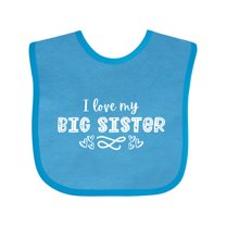 Inktastic I Love My Big Sister with Hearts Boys or Girls Baby Bib