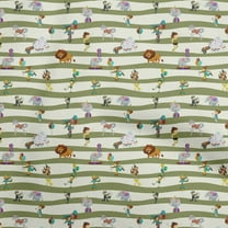 oneOone Cotton Poplin Light Olive Green Fabric Circus Dress Material Fabric Print Fabric By The Yard 42 Inch Wide
