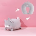 thumbnail image 7 of LAMIRO Kids Travel Pillow - 2-In-1 Deformable Kids Neck Pillow for Traveling, Soft U-Shaped Pillow with Adorable Animal Design, Comfy Sleep and Play, Ideal for Airplanes Travel - Huskies, 7 of 7