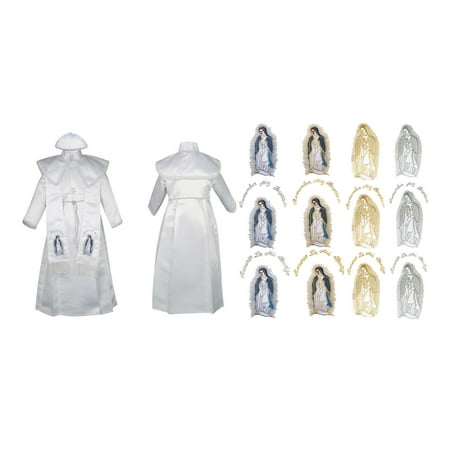 

New Born Boy Baby Christening Baptism Formal Gown with Mary Stole 0-30 Months