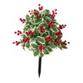 thumbnail image 2 of Estaca de planta de bayas rojas artificiales, plantas falsas, decoración de rojos de EVA, flor artificial navideña para fiesta al aire libre en, 2 of 9
