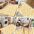 thumbnail image 5 of White Yellow Daisy Area Rug 4x6 FT, Non Slip Kids Room Carpet, Spring Summer Floral Botanical Washable Soft Floor Carpet Non-Shedding Throw Rug for Dorm Kitchen Study Room Home Office Bedside, 5 of 9