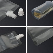 50 Pcs 3.25 OZ Reusable Clear Spout Stand Up Pouch, Clear Drink Bags, 8.2 mm Spout, BPA Free