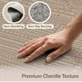 thumbnail image 6 of ODIKA 5'x7' Brown Micro-Crosshatch Stilt Design Washable Area Rug Intricate Geometric Lines and Patterns Non-Slip, Low Pile, Stain Resistant for Guest Room, Lounge, Apartment, 6 of 7