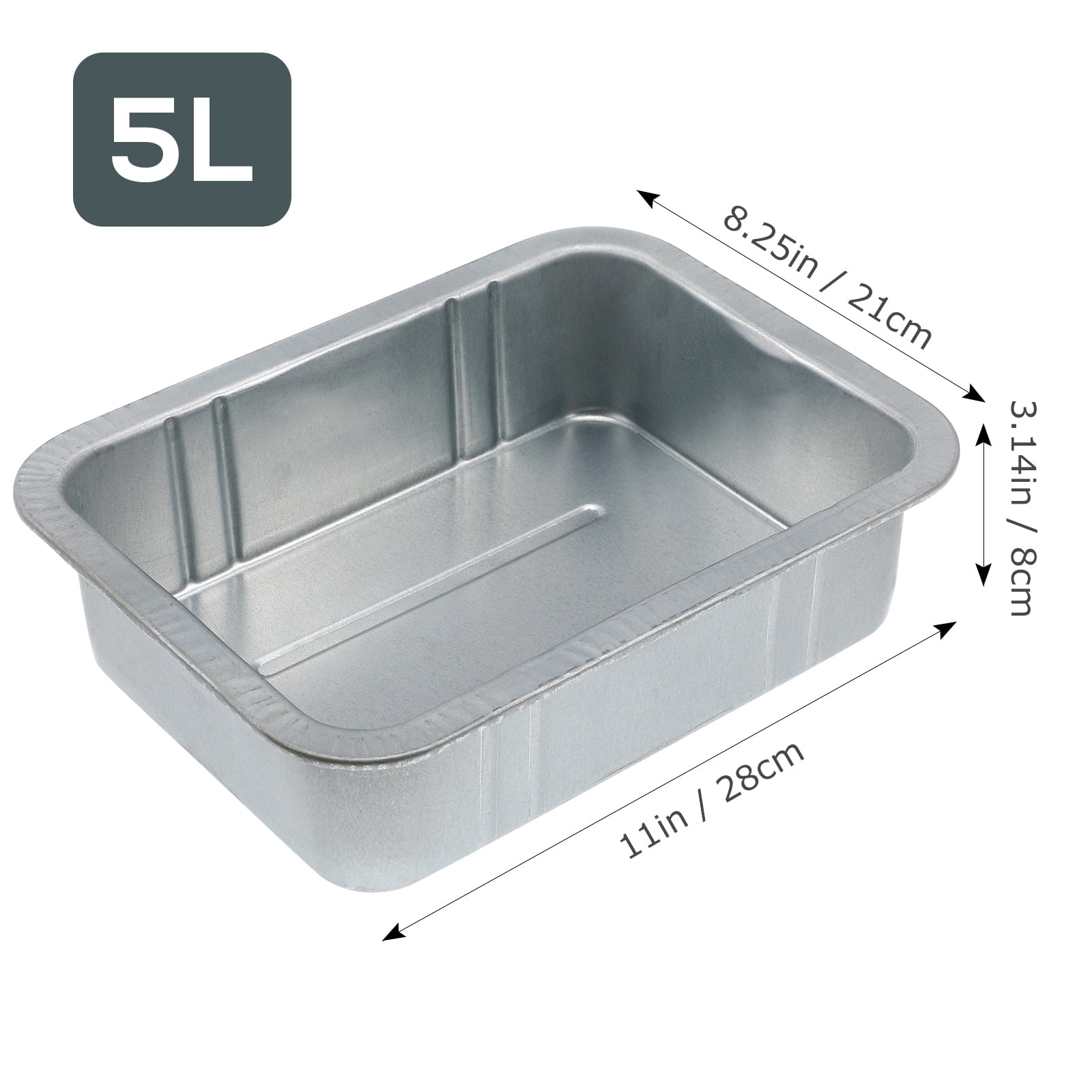 NICERIO Silver Steel Oil Drain Pan Durable Recyclable Material Oil Drip Tray for Car Maintenance