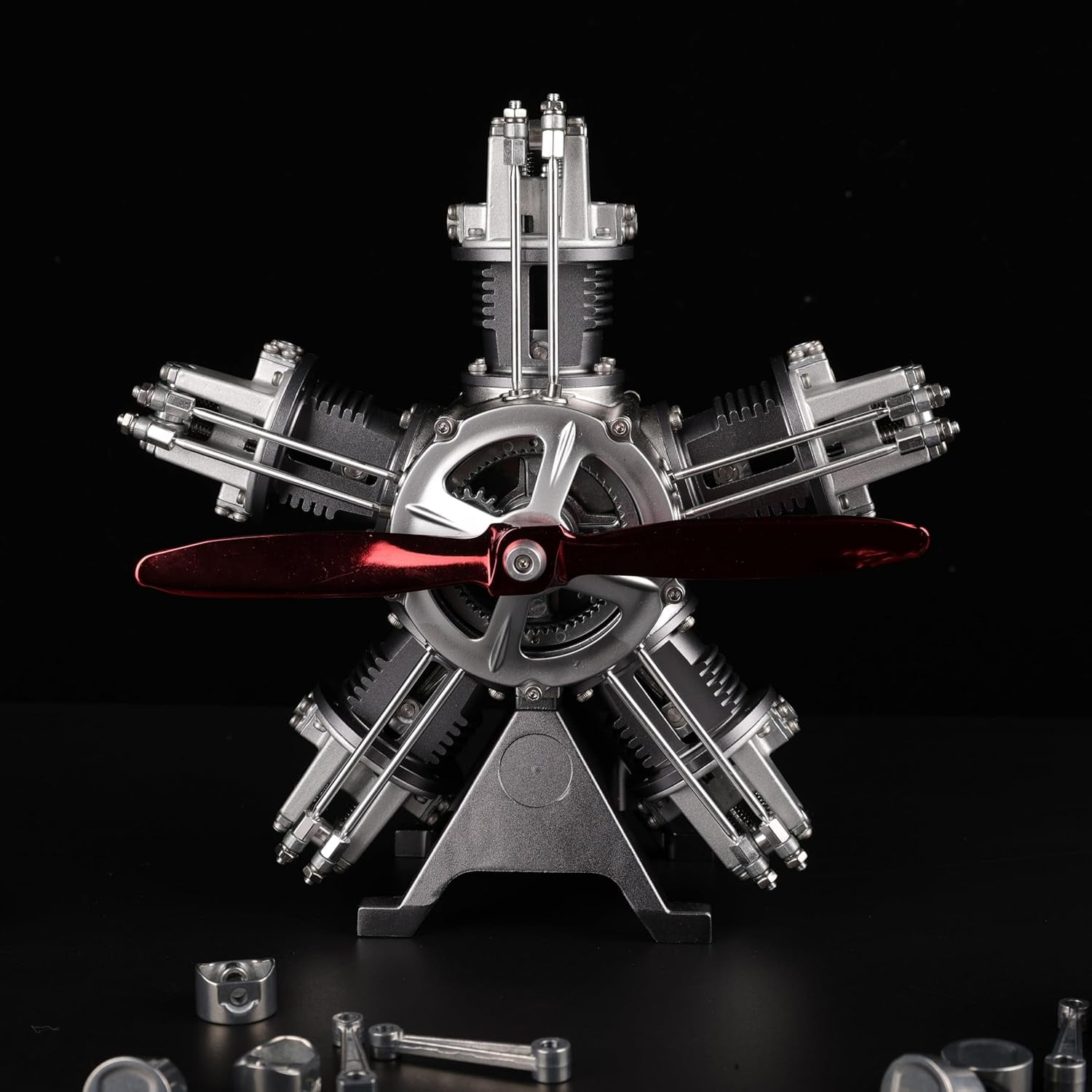 TECHING 5-Cylinder Radial Engine Model Kit That Runs Mechanical Metal Assembly