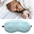 thumbnail image 2 of para dormir de seda natural, lindo, cómodo, elástico, transpirable, para cubrir los ojos del bebé Azul jinwen Cubierta de sueño de seda, 2 of 7