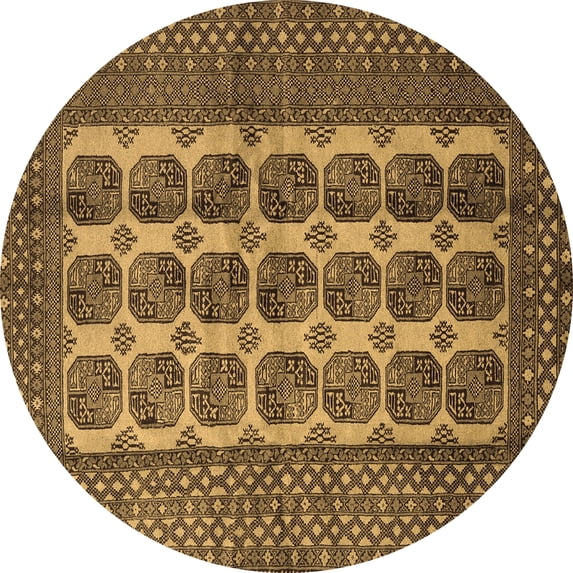 Ahgly Company Indoor Round Southwestern Brown Country Area Rugs, 8' Round
