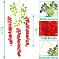 thumbnail image 2 of 24 Pack Artificial Fake Wisteria Vine Ratta (3.75 Feet) Hanging Garland Silk Flowers String Home Party Wedding Decor(Purple), 2 of 5