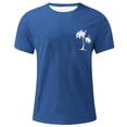 thumbnail image 3 of DeHolifer Mens T-Shirt Plus Size Graphic Short Sleeve Loose Tee Crewneck Palm Tree Summer Shirts Blue XL, 3 of 4