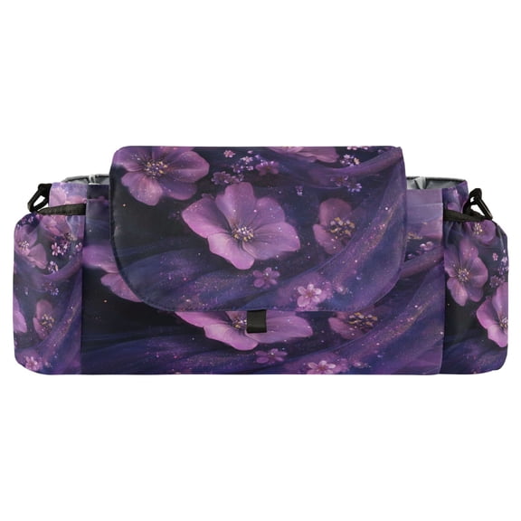 DIXRUYEE Stroller Organizer Dreamy Purple Petals Printed