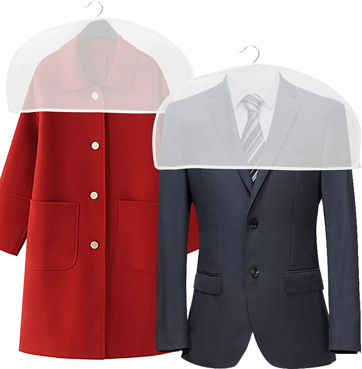 6 Pack Garment Shoulder Covers for Clothes, PEVA Clear Breathable