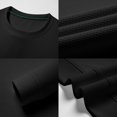 thumbnail image 2 of Soft Waffle Knit Tops for Men Crew Neck Solid Color Long Sleeve Casual Textured Sweatshirts Black 4XL, 2 of 3