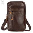 thumbnail image 6 of Gustave Men Leather Fashion Phone Pouch Belt Bag Shoulder Crossbody Bag Waist Pack Handbag Small Cell Phone Purse, 6 of 12