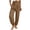 Brown, variant on Women's Linen Barrel Harem Pants Wide Leg High Waisted with Pockets Beach Casual