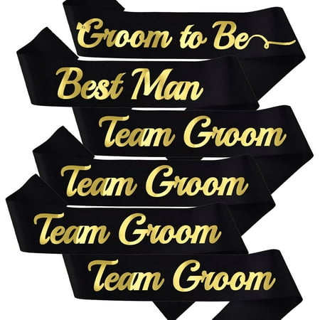 1 pcs Bachelor Sashes for Groom and Team Groom Black Best Man Groom to be Sash for Bachelorette Party Decorations Engagement Gift Wedding Party Supplies