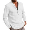 thumbnail image 2 of Eashery Mens Long Sleeve Button Down Shirts Button Down Collar Regular Fit Casual Black Button Down Shirt Men White 2XL, 2 of 4