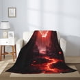 thumbnail image 2 of Gaeub Red Moon Lava Print Flannel Throw Blanket, Home Fleece Throw Blanket for Couch or Bed,Decorative Blankets,Lightweight Fuzzy Flannel Blanket-50"x40", 2 of 6