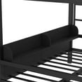 thumbnail image 3 of Bellemave Bunk Bed with storage and LED Lights,Queen Over Queen Metal Bunk Bed with Pull-Out Folding Bed, Heavy Duty Bunk Bed Frame USB Ports and Shelves-Black, 3 of 8
