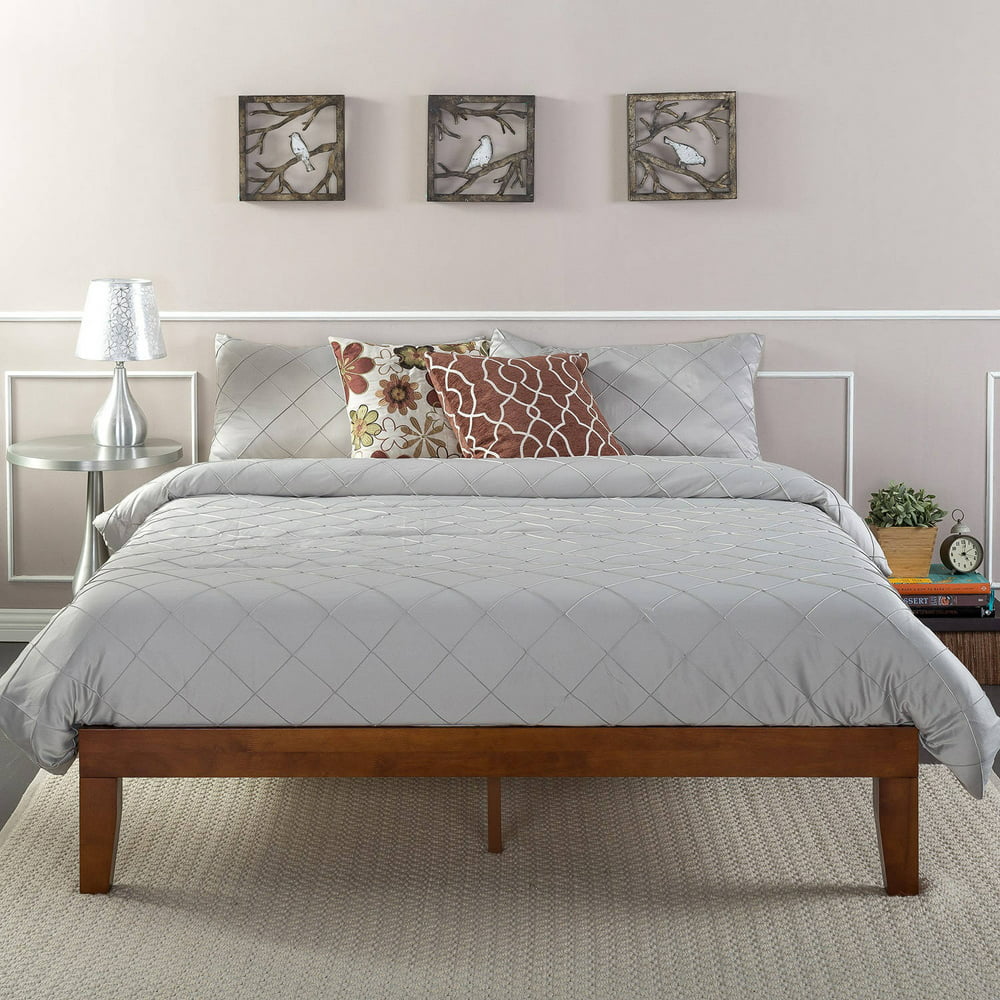 Zinus Wen 12" Wood Platform Bed Frame, Cherry, Queen - Walmart.com