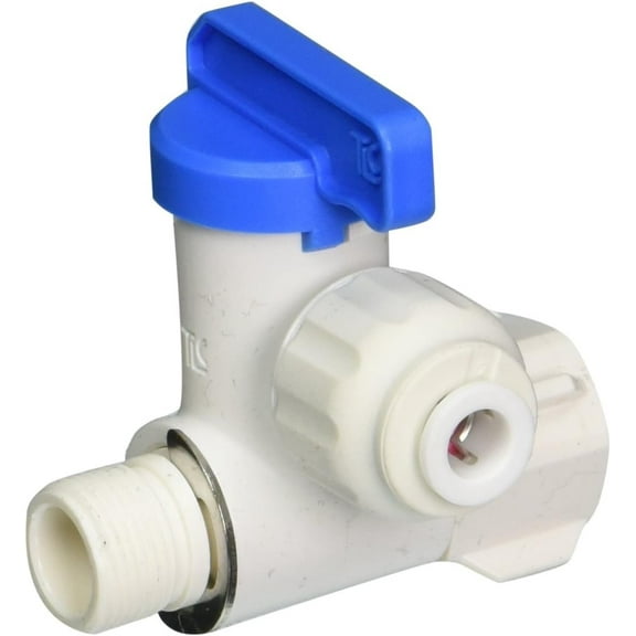 3/8" Angle Stop Adapter Ball Valve with 1/4" Quick Connect Fitting - Reverse For Osmosis & Drinking Water Filters