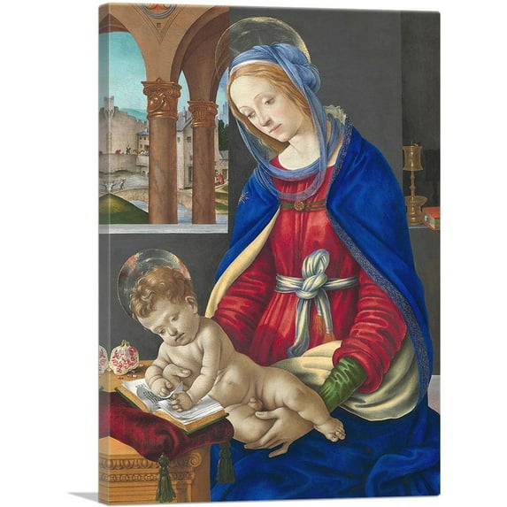 ARTCANVAS Madonna And Child 1483 Canvas Art Print by Filippo Lippi - Size: 18" x 12" (0.75" Deep)