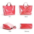 thumbnail image 4 of Bolsa de mano Lushandy de PVC para mujer, estampado de letras, color rosa impermeable, 4 of 7