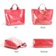 thumbnail image 4 of Bolsa de mano Lushandy de PVC para mujer, estampado de letras, color rosa impermeable, 4 of 7