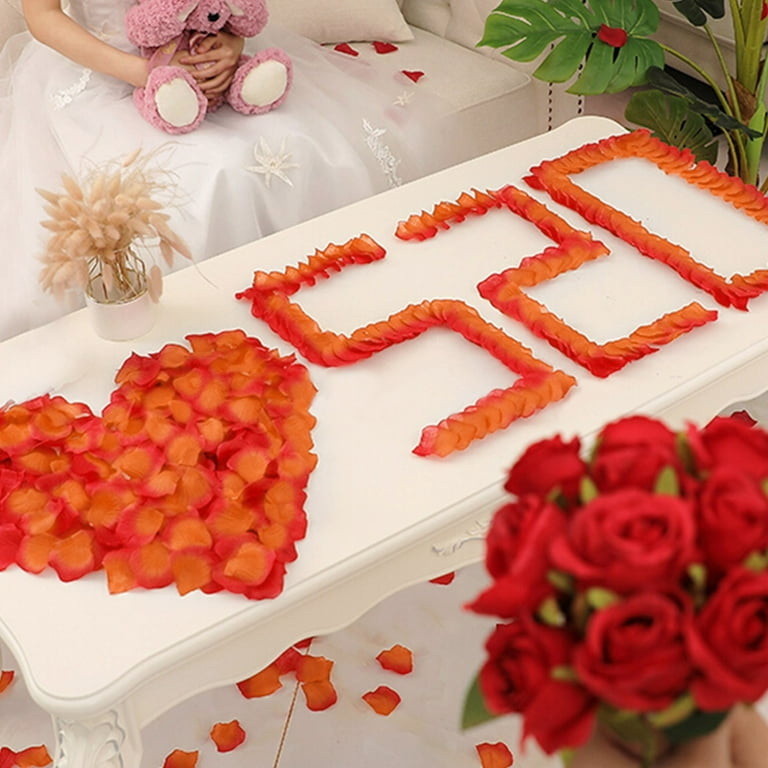 Sunset Red Rose Petals,Flower Petals,Rose Petals for Wedding,Fake Flower  Petals,Romantic Decorations Special Night,Rose Petals for Bath,Artificial  ...