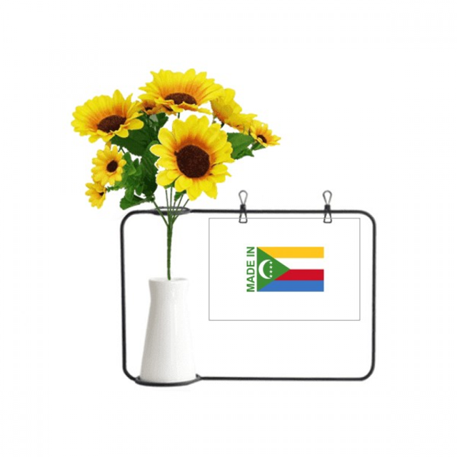 en comoras, país de amor tarjeta de bendición de jarrón de girasol artificial